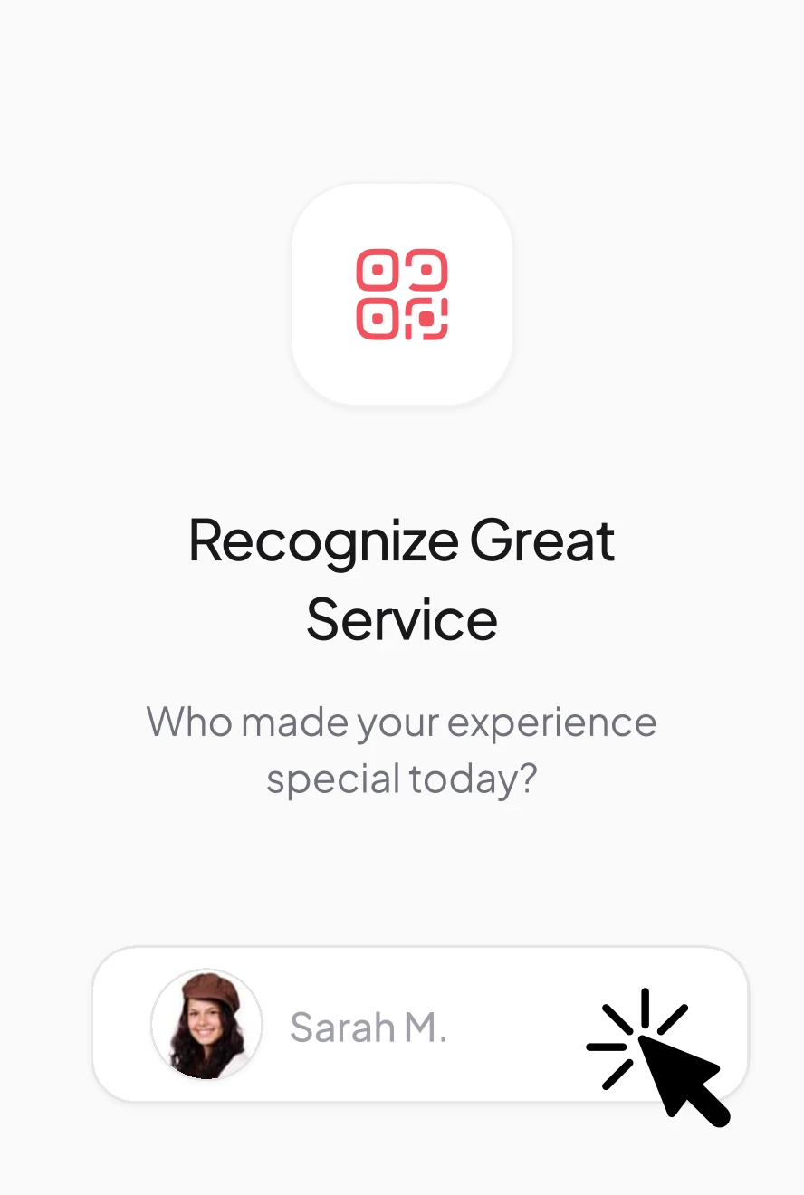 Step 1: Scan QR code to recognize an employee